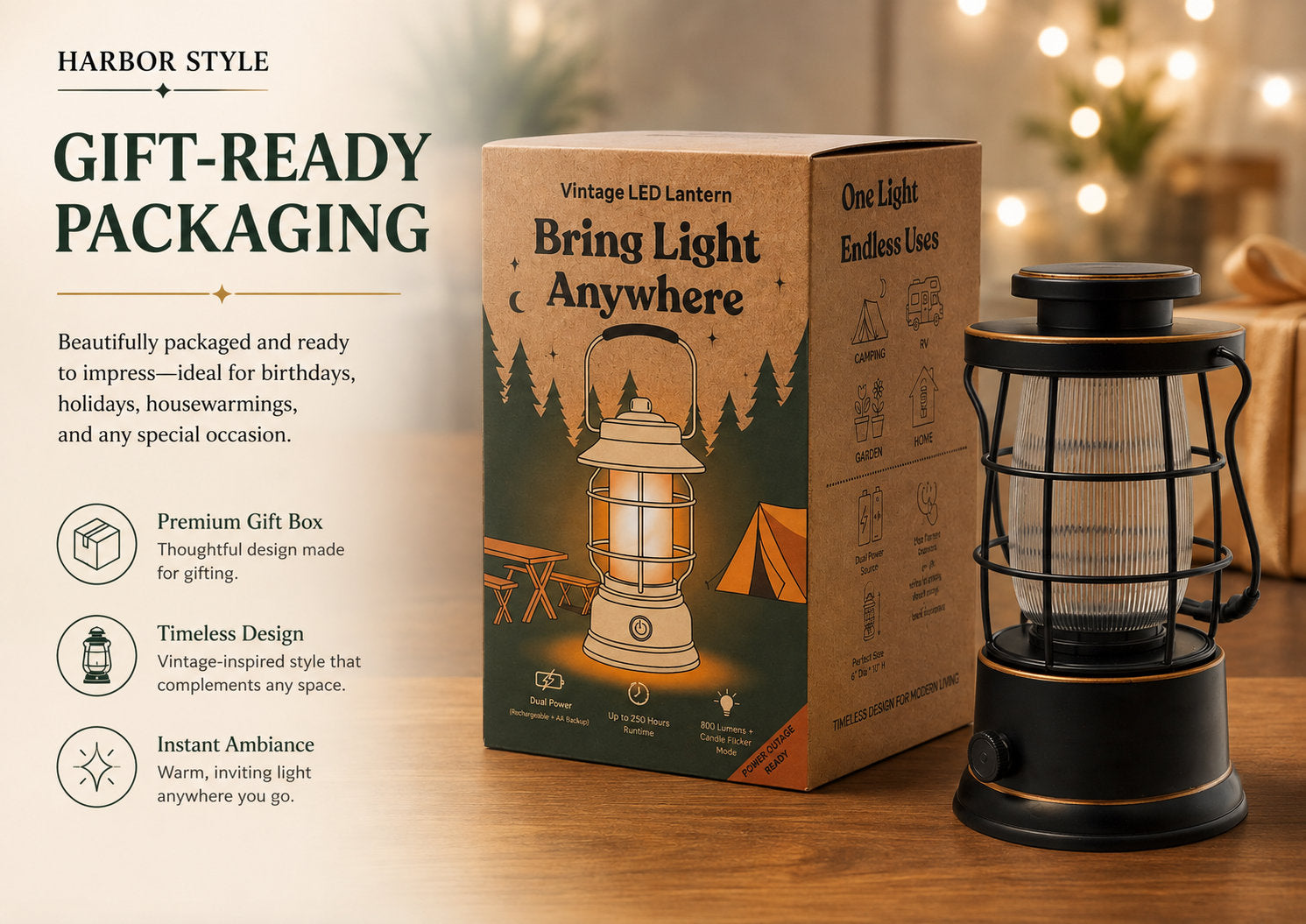 Harbor Outdoor LED Lantern