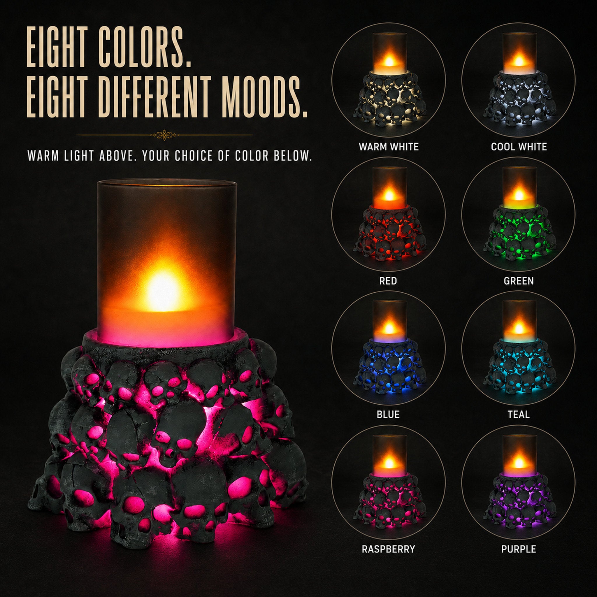 The Ember Warden — Dual-Zone Skull Mood Light