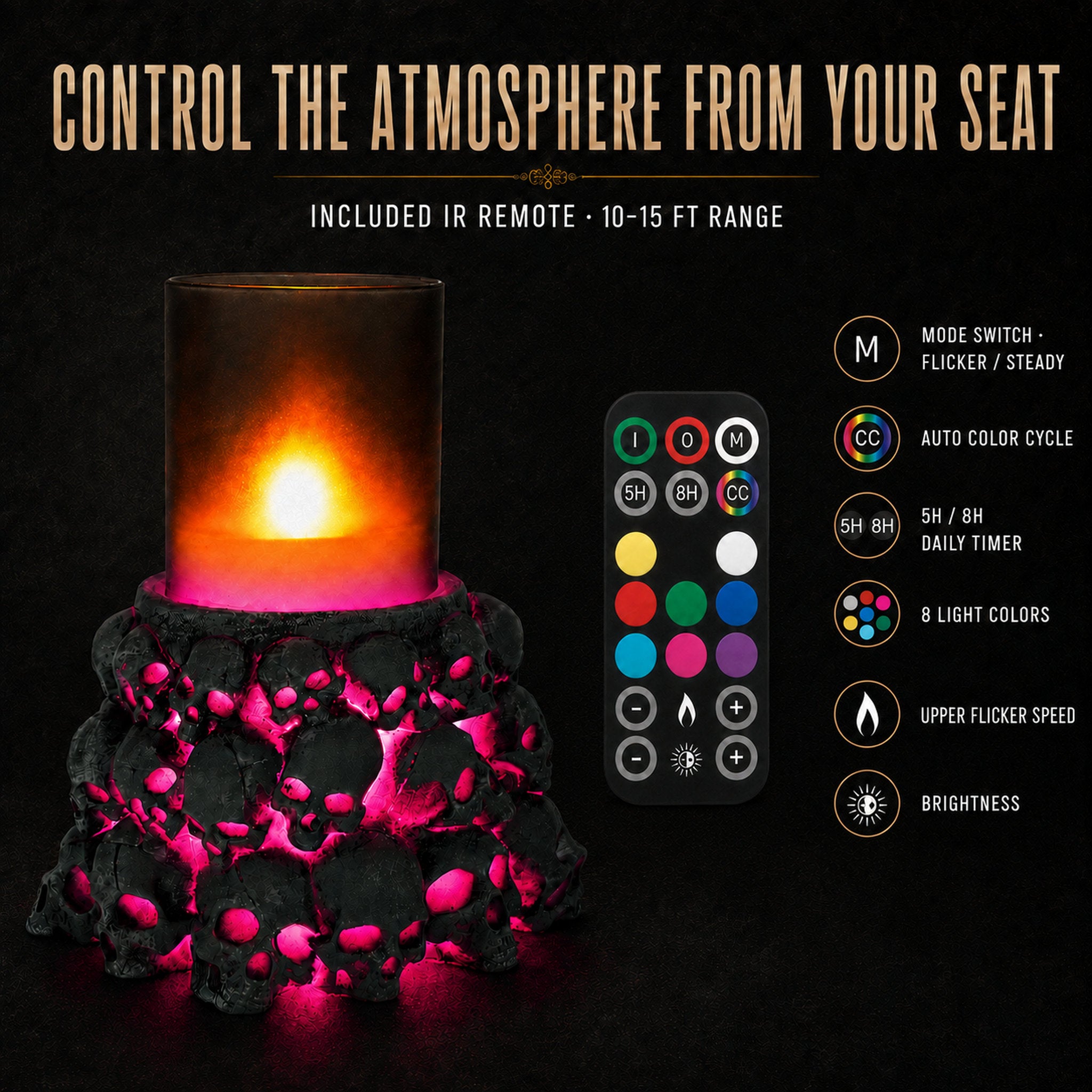 The Ember Warden — Dual-Zone Skull Mood Light