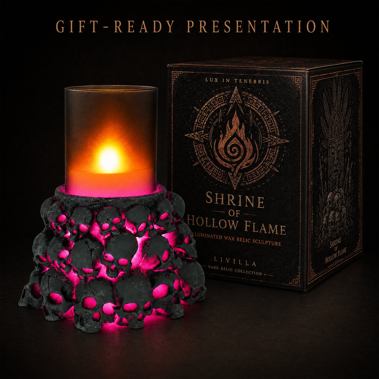 The Ember Warden — Dual-Zone Skull Mood Light