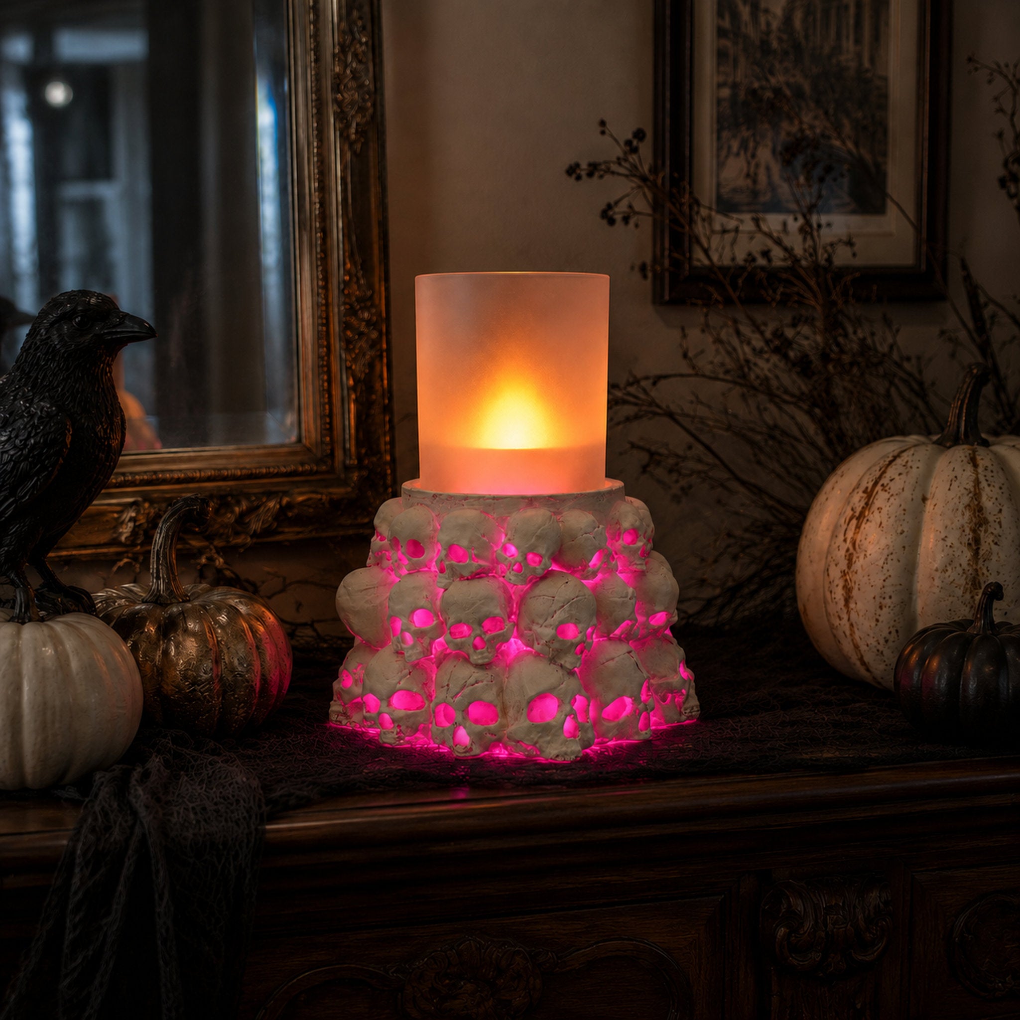 The Ember Warden — Dual-Zone Skull Mood Light