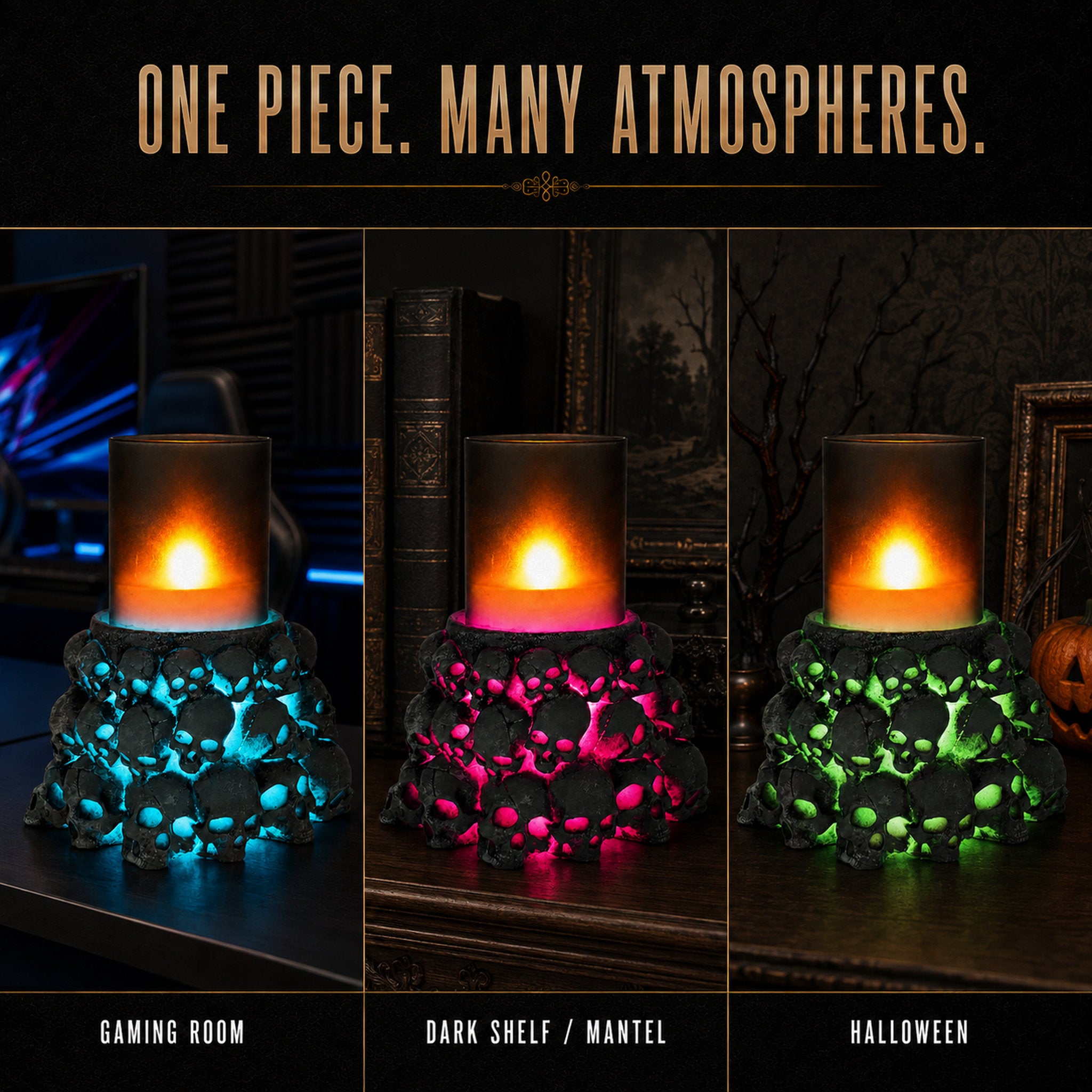 The Ember Warden — Dual-Zone Skull Mood Light