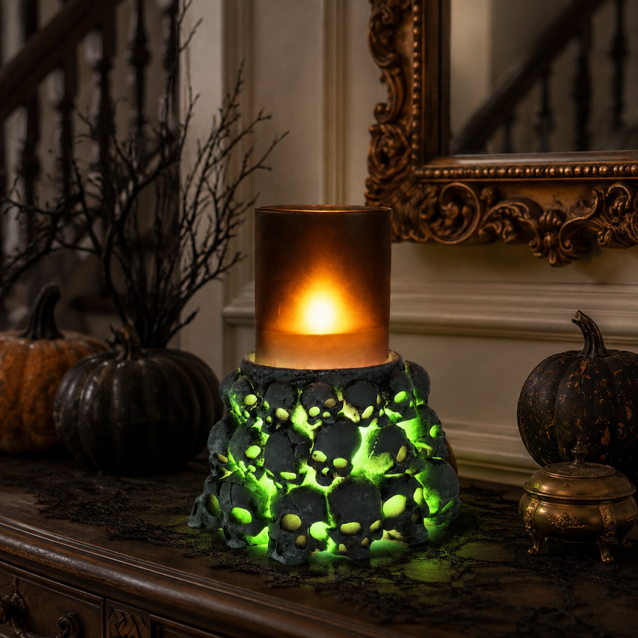 The Ember Warden — Dual-Zone Skull Mood Light