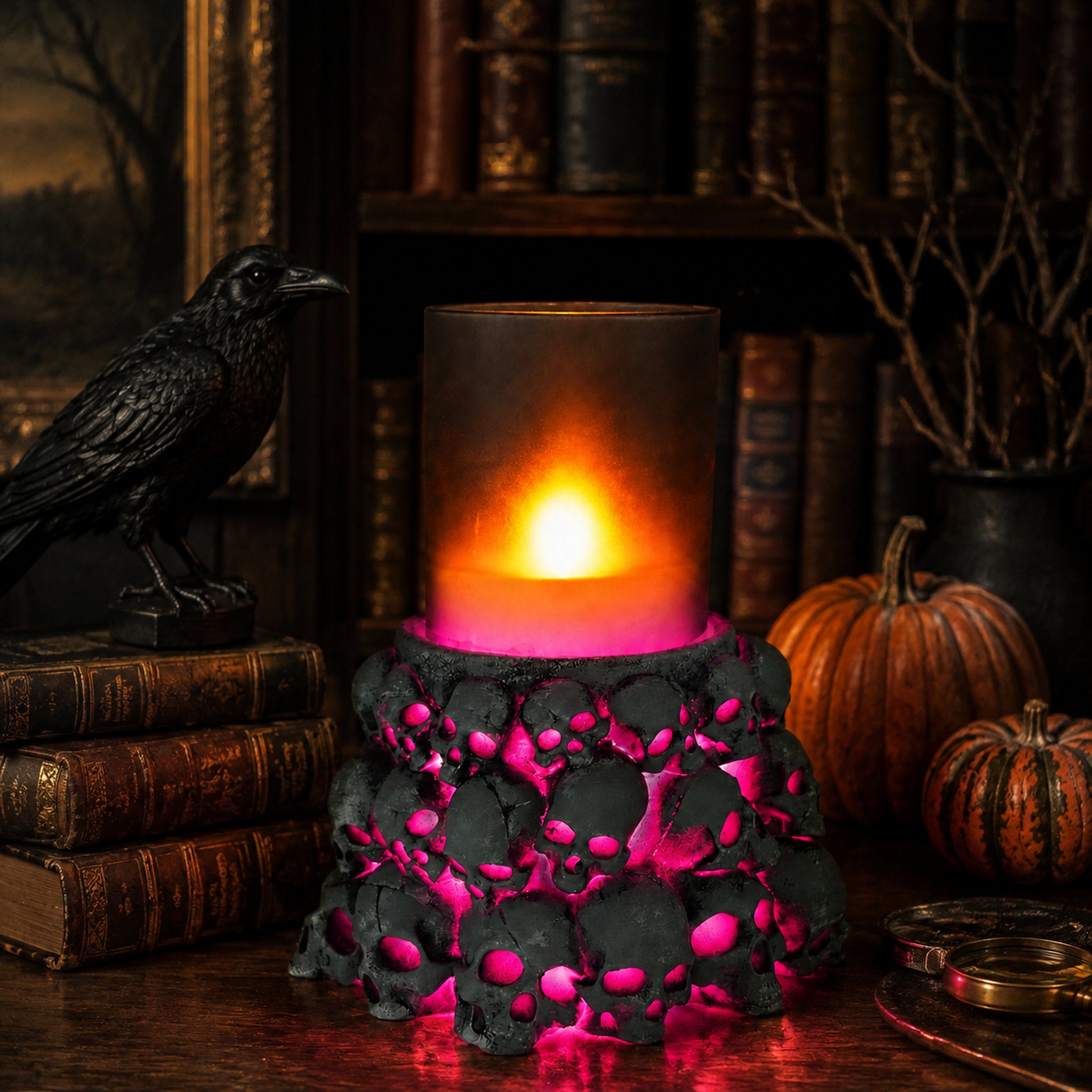 The Ember Warden — Dual-Zone Skull Mood Light